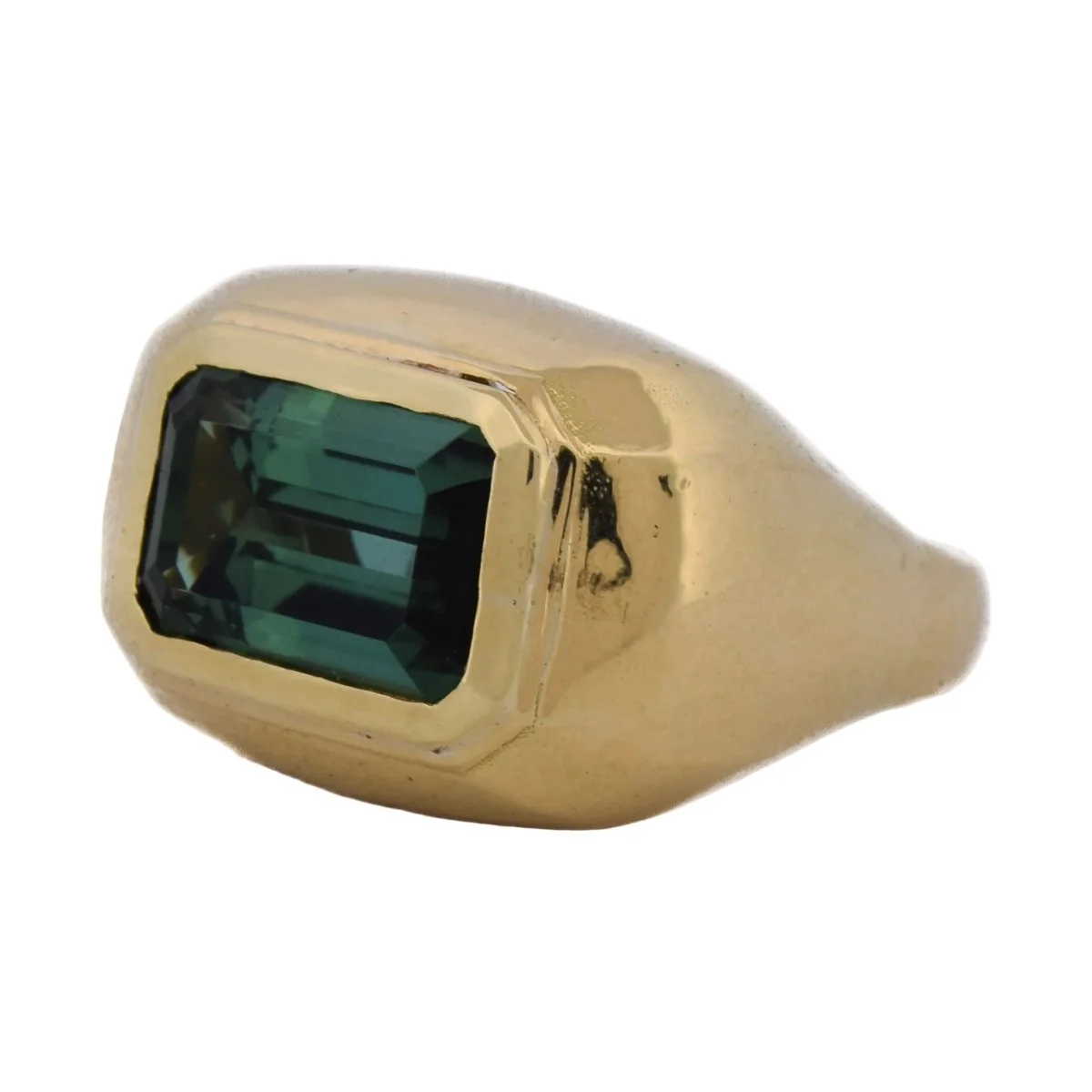 Bague Chevalière en or jaune et tourmaline - Image 3