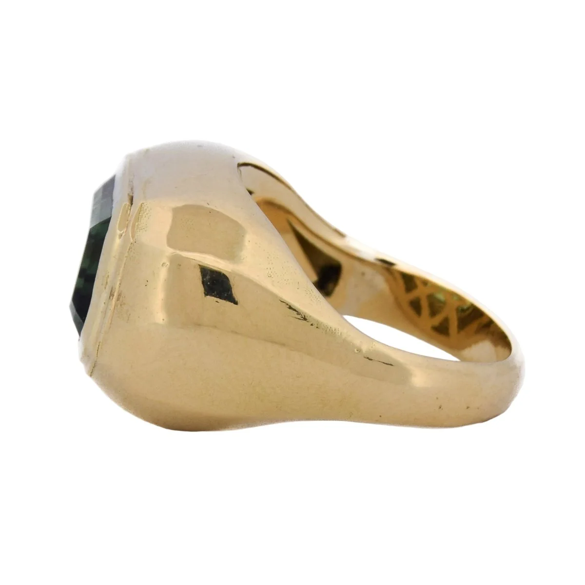 Bague Chevalière en or jaune et tourmaline - Image 4