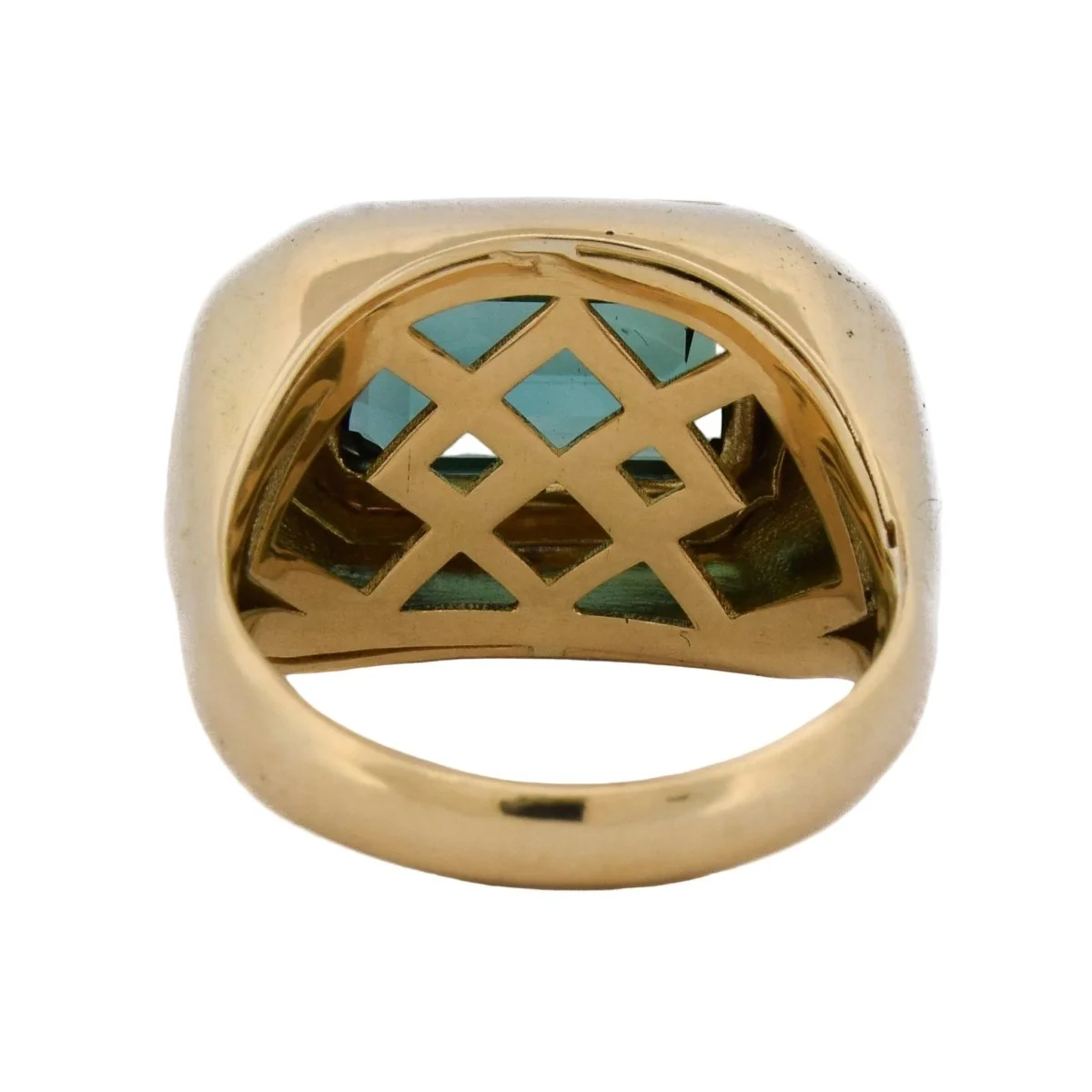 Bague Chevalière en or jaune et tourmaline - Image 5