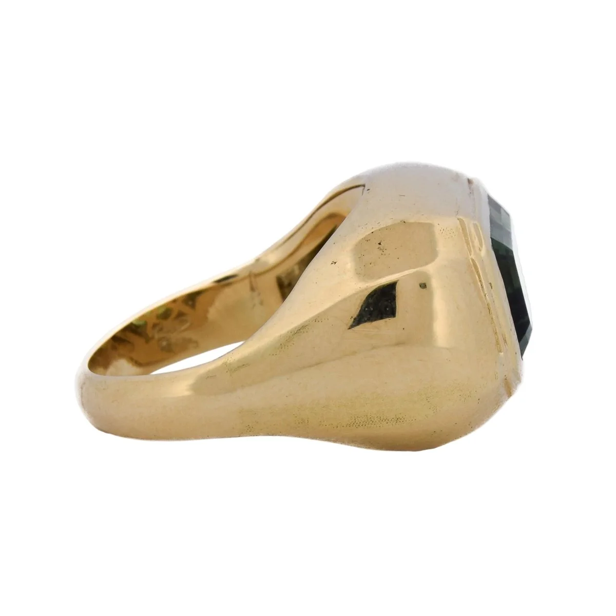 Bague Chevalière en or jaune et tourmaline - Image 6