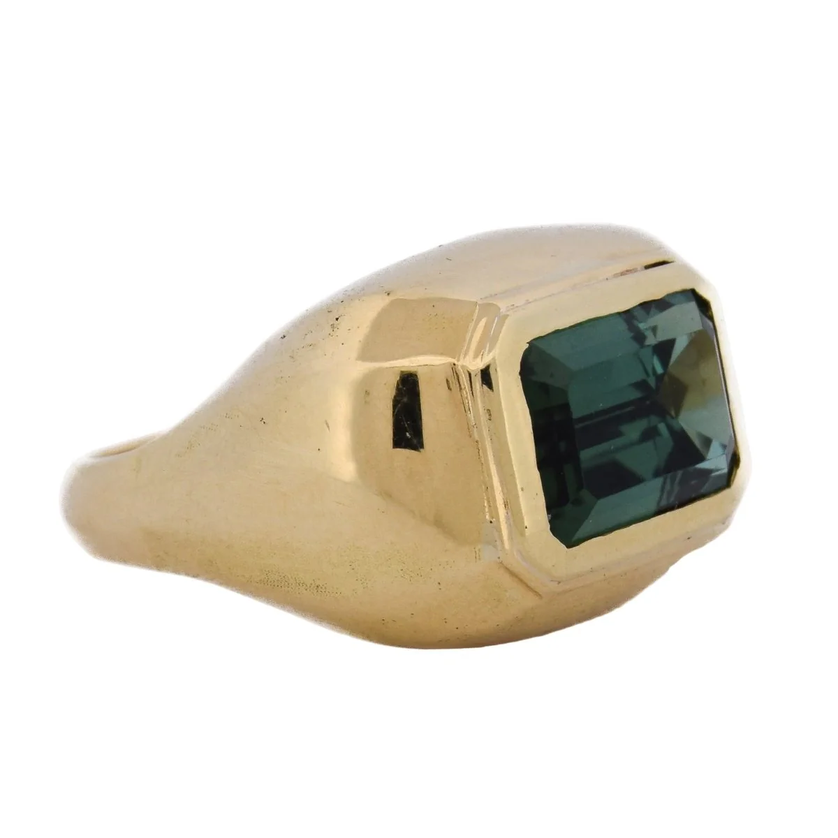 Bague Chevalière en or jaune et tourmaline - Image 7