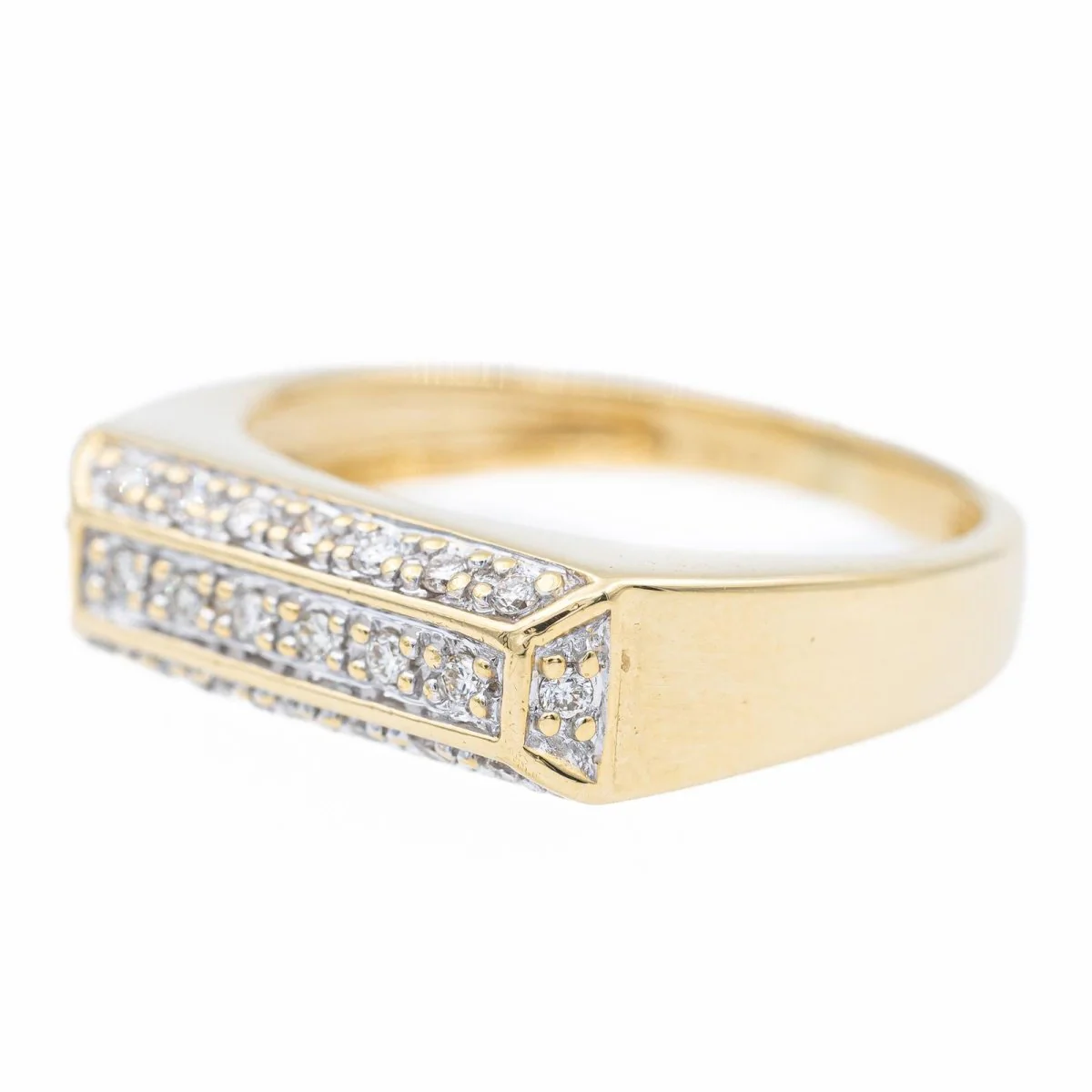 Bague Pavée diamants en or jaune - Image 2