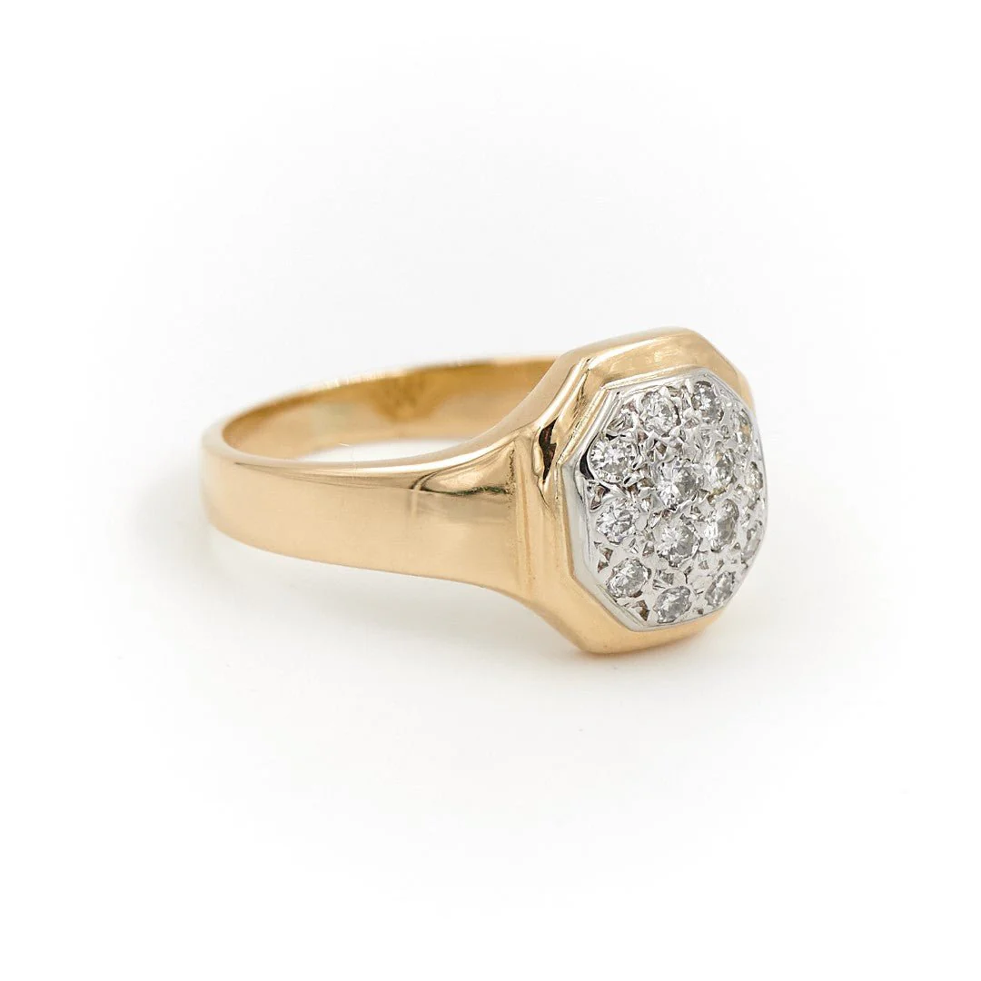 Bague Chevalière Or jaune Diamant - Image 3
