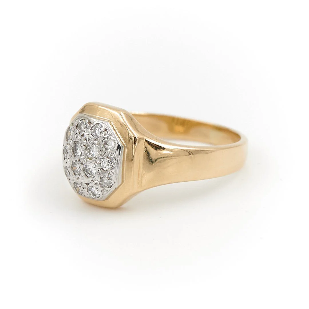 Bague Chevalière Or jaune Diamant - Image 4