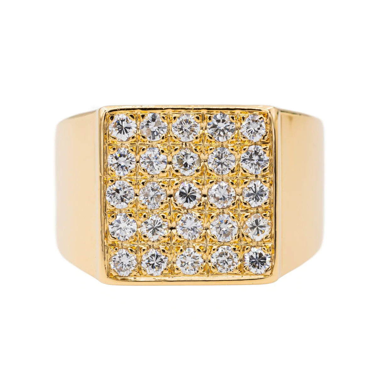 Bague Chevalière en or jaune et diamant