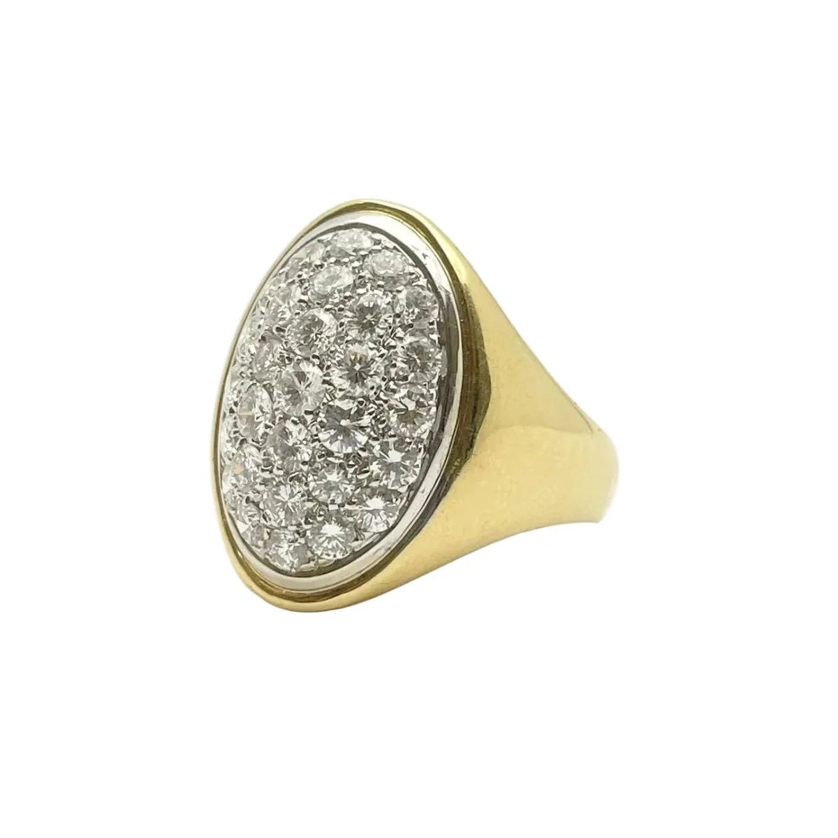 Bague Chevalière RAGGI en or jaune et diamants - Image 2