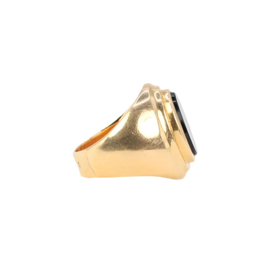 Bague Chevalière Vintage en Or et Onyx - Image 4