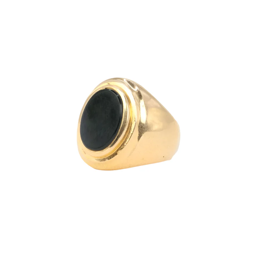 Bague Chevalière Vintage en Or et Onyx - Image 7