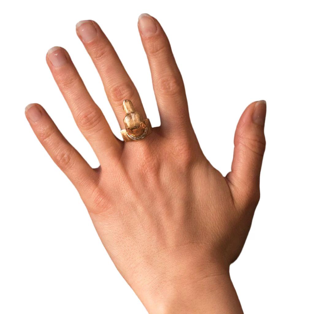 Bague Cocktail PFLUEGER en or jaune et diamants - Image 2