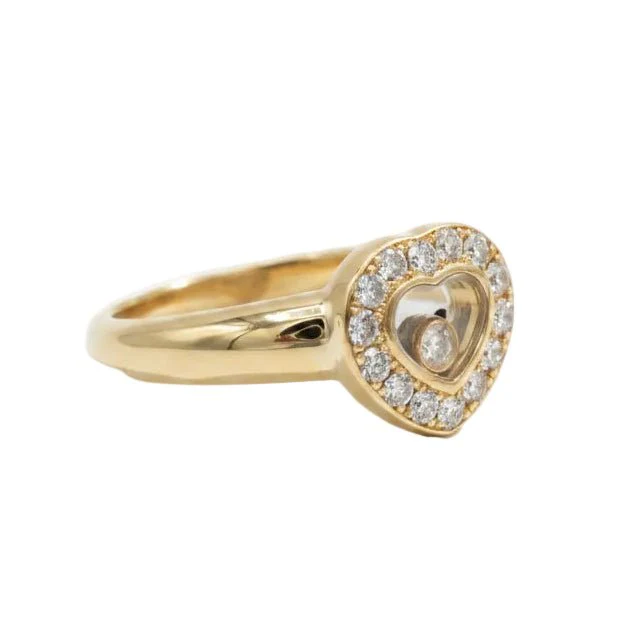 Bague CHOPARD Happy Diamond Coeur en or jaune et diamants - Image 10