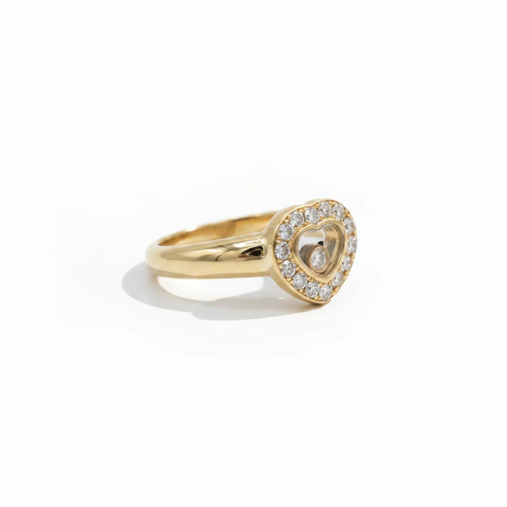Bague CHOPARD Happy Diamond Coeur en or jaune et diamants - Image 3