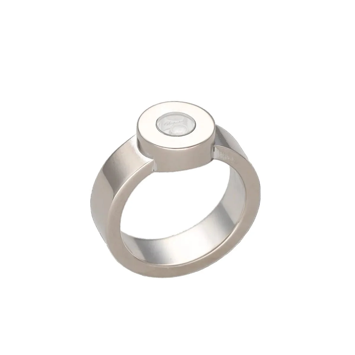 Bague Solitaire CHOPARD "Happy Diamond" en or blanc, saphir et diamant - Image 3