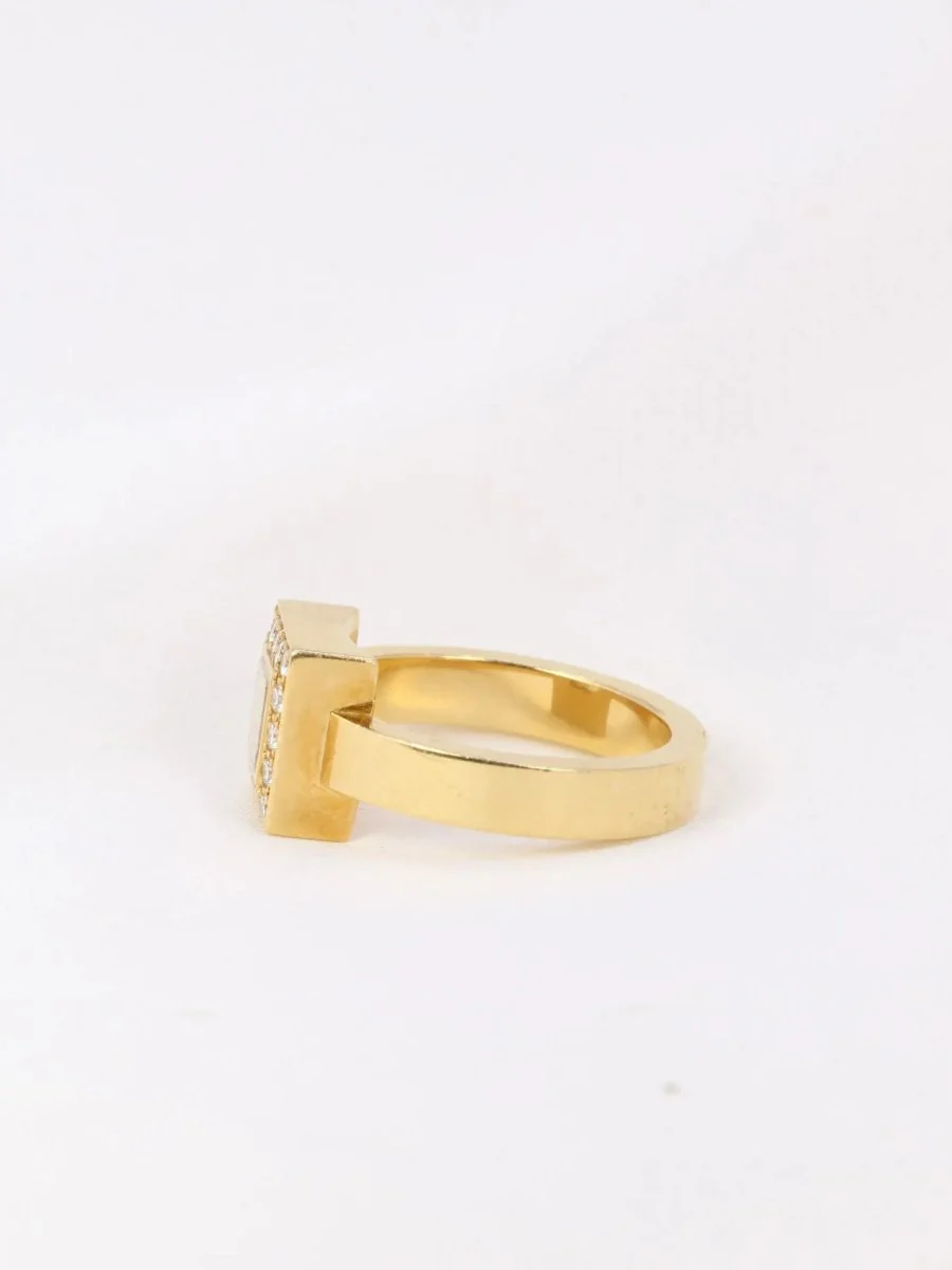 Bague Chopard Happy Diamonds carré en or et diamants - Image 4