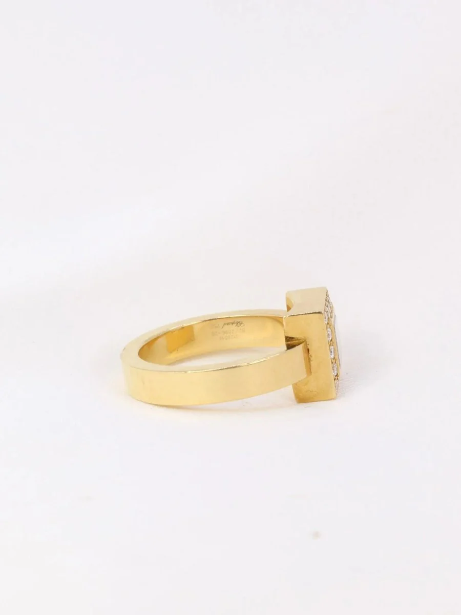 Bague Chopard Happy Diamonds carré en or et diamants - Image 6