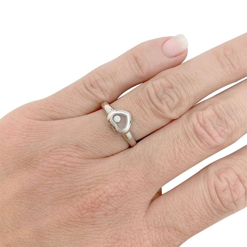Bague CHOPARD "Happy Diamonds" en or blanc, diamant - Image 7