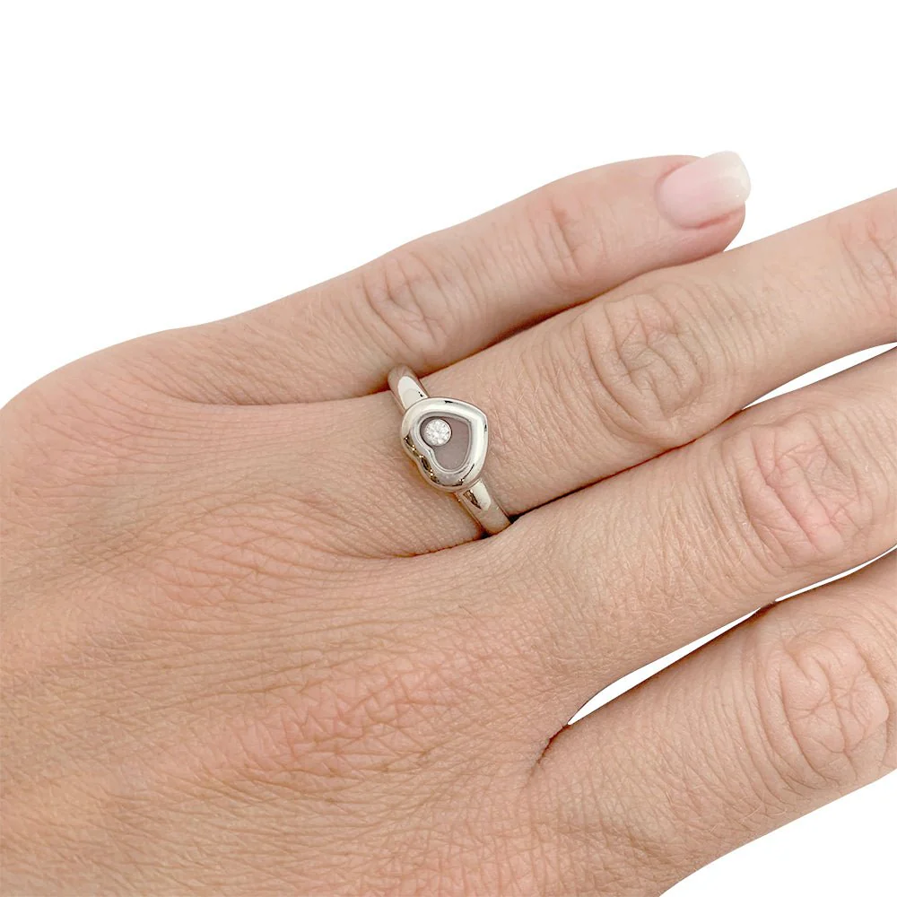 Bague CHOPARD "Happy Diamonds" en or blanc, diamant - Image 8