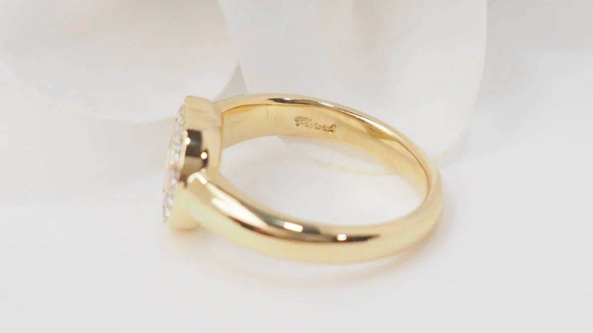 Bague CHOPARD Happy Diamonds motif cœur en or jaune et diamants - Image 4