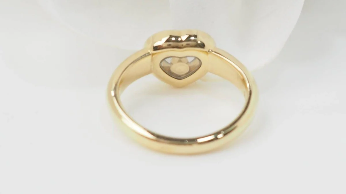 Bague CHOPARD Happy Diamonds motif cœur en or jaune et diamants - Image 5