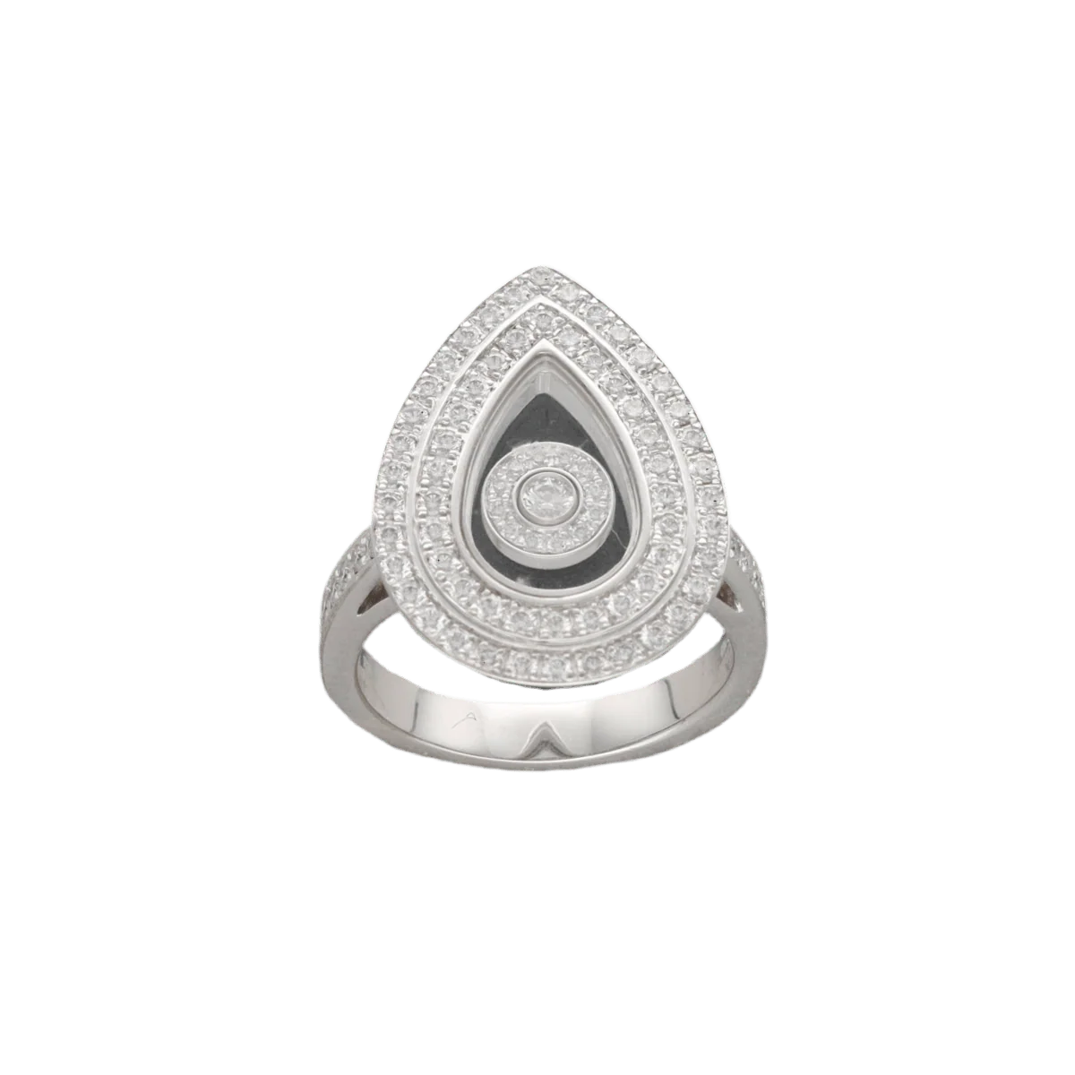 Bague Pavée CHOPARD "Happy Diamonds" en or blanc et diamants