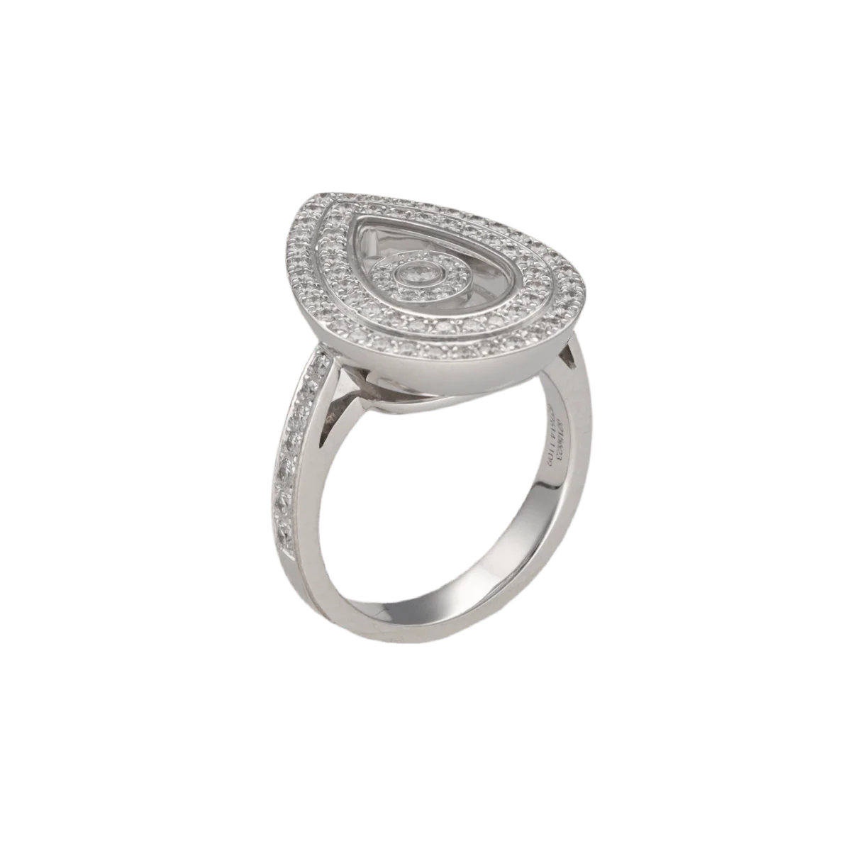 Bague Pavée CHOPARD "Happy Diamonds" en or blanc et diamants - Image 3