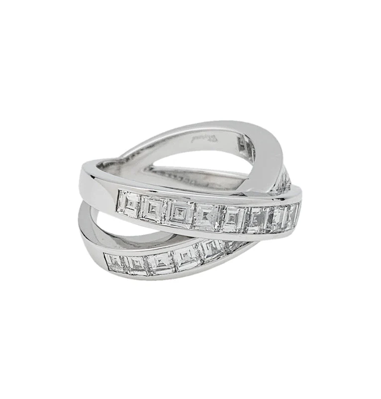 Bague CHOPARD or blanc, diamants carrés - Image 3