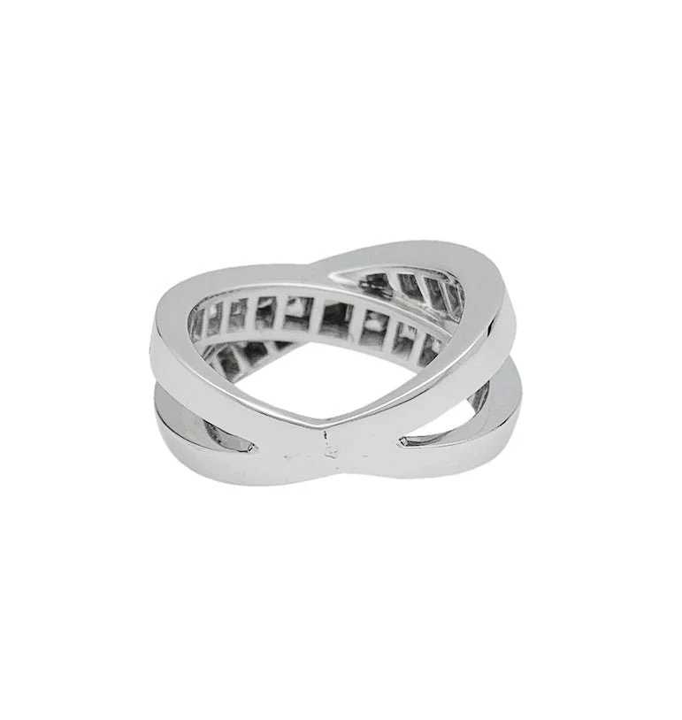 Bague CHOPARD or blanc, diamants carrés - Image 4