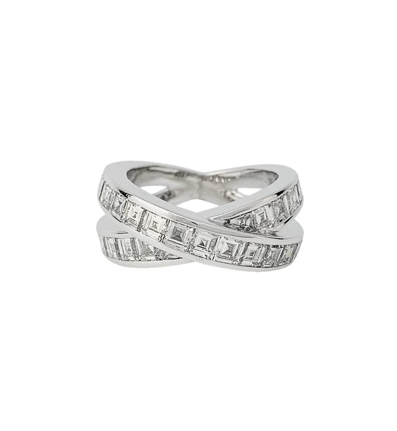 Bague CHOPARD or blanc, diamants carrés - Image 6