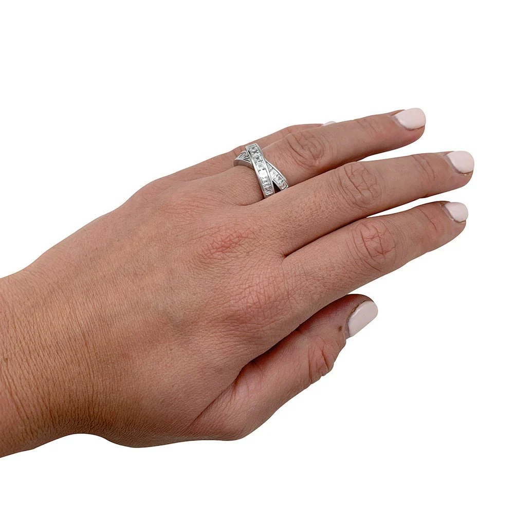Bague CHOPARD or blanc, diamants carrés - Image 7