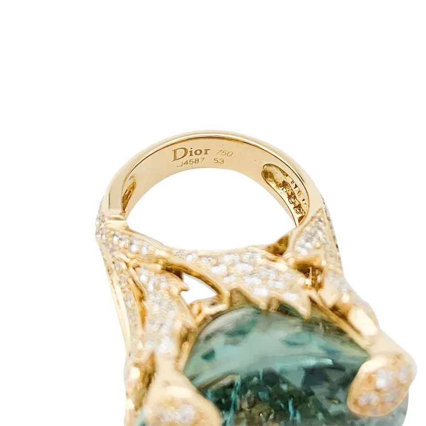 Bague Christian Dior, "Miss Dior", en or jaune, béryl vert et diamants - Image 4