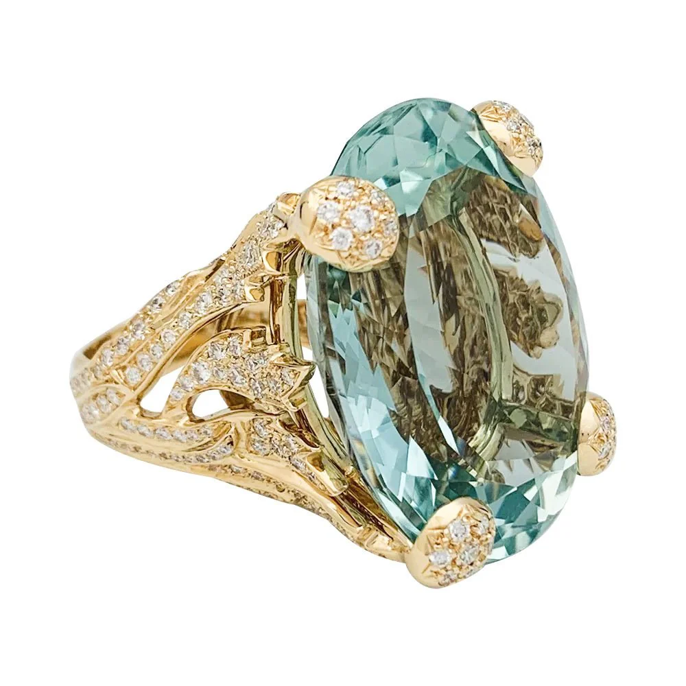 Bague Christian Dior, "Miss Dior", en or jaune, béryl vert et diamants - Image 7