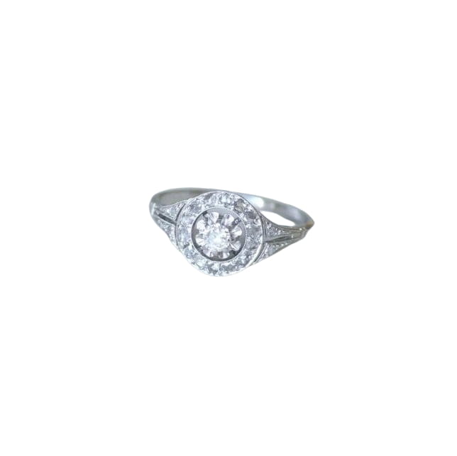 Bague Cible Art Deco Diamants