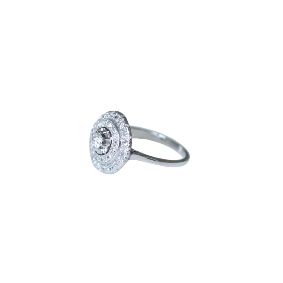 Bague en or blanc, platine, et diamants - Image 3