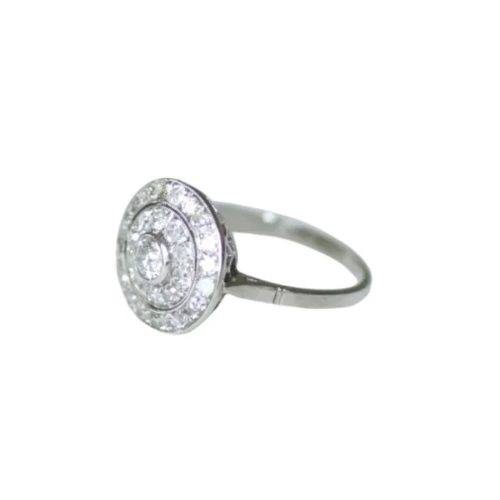 Bague Entourage en platine et diamants - Image 3