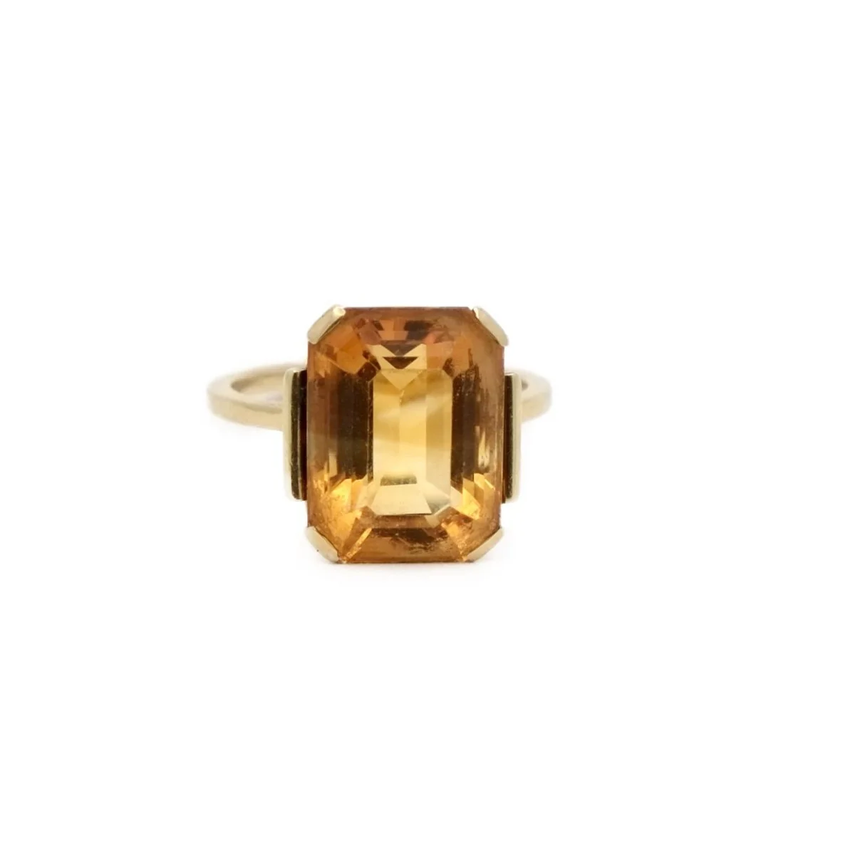 Bague citrine en or jaune