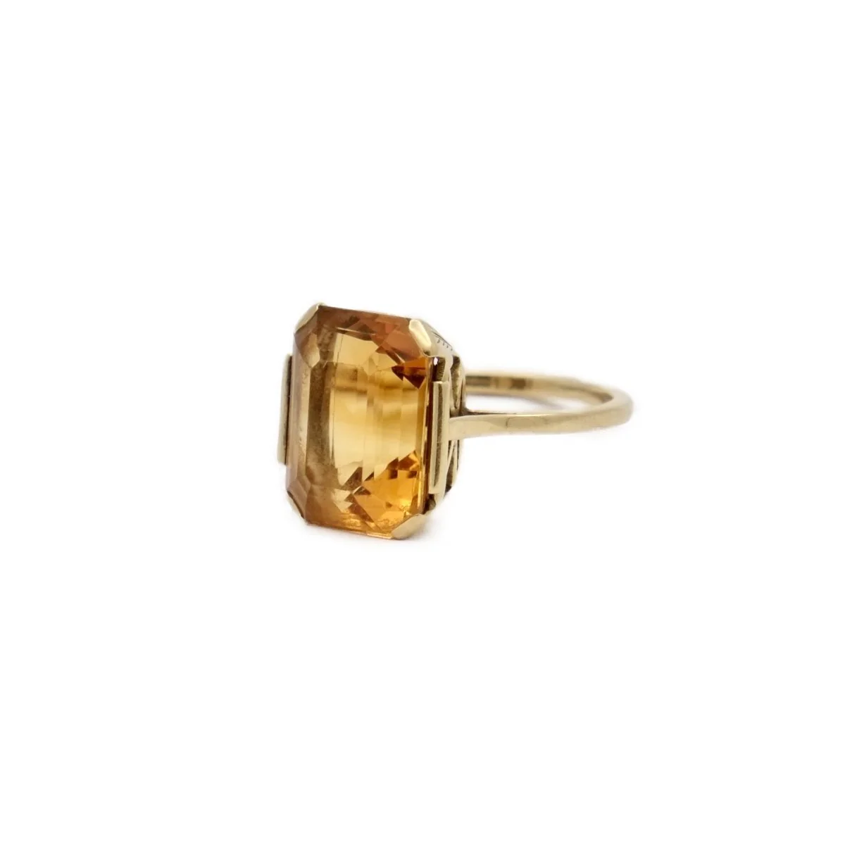 Bague citrine en or jaune - Image 5