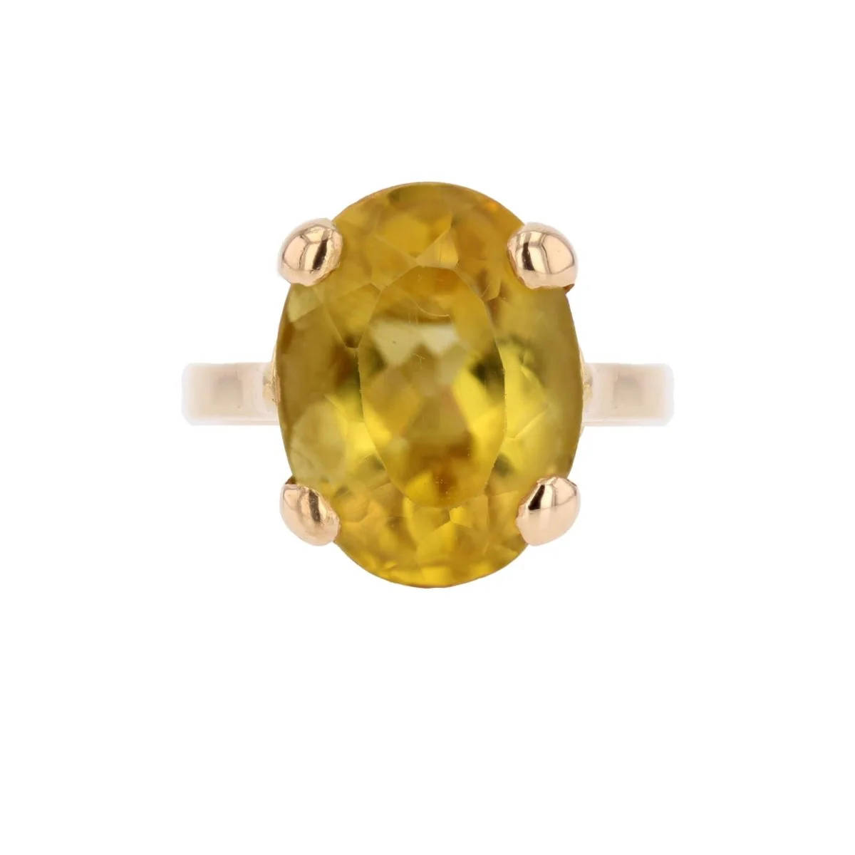 Bague Cocktail en or jaune et citrine