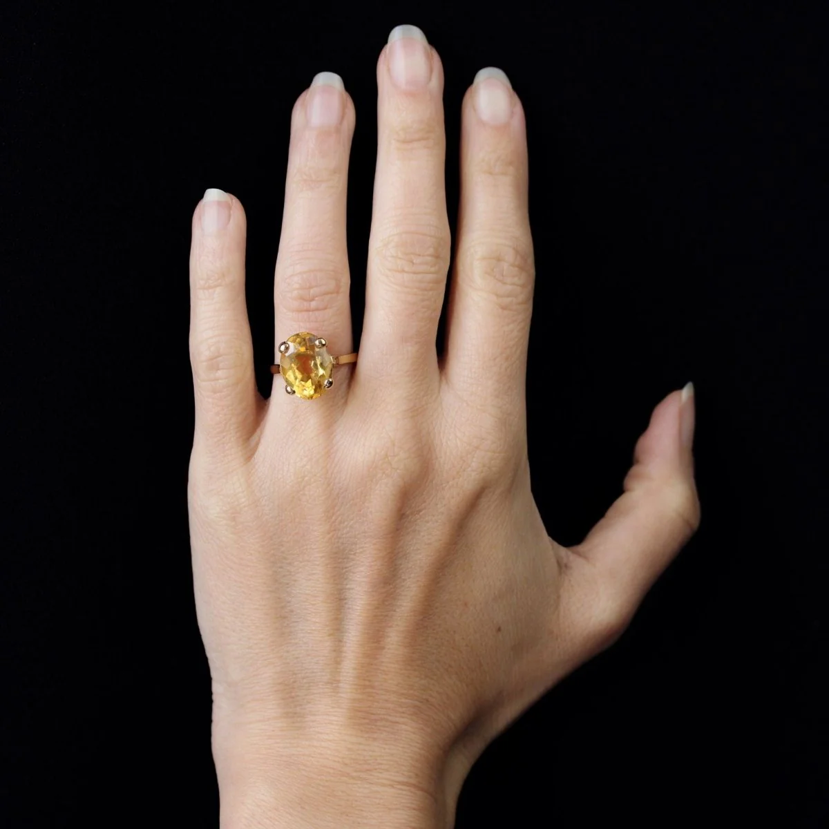 Bague Cocktail en or jaune et citrine - Image 2