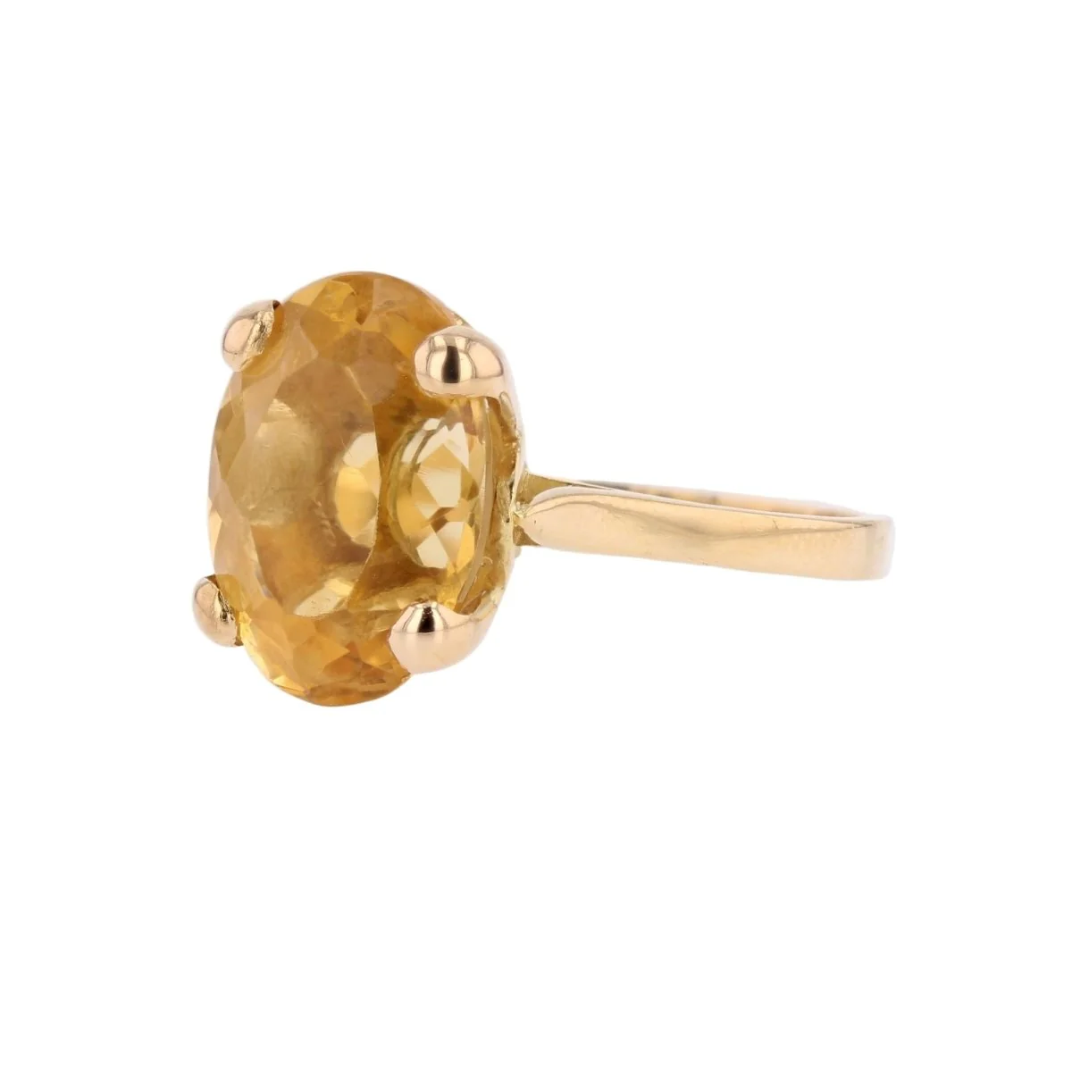 Bague Cocktail en or jaune et citrine - Image 3