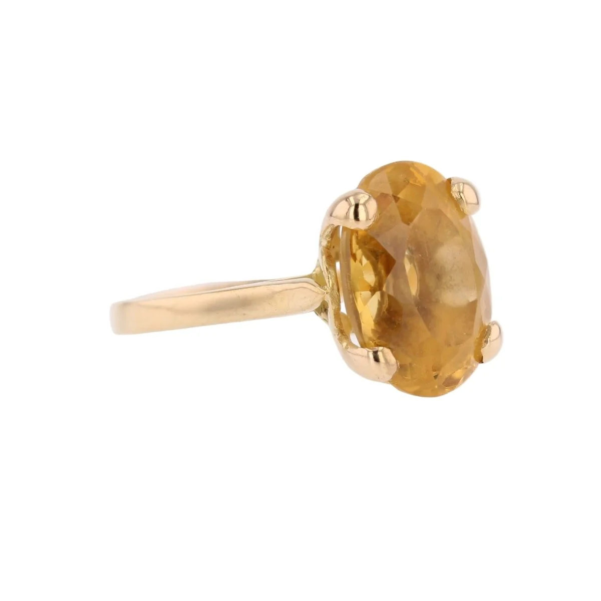 Bague Cocktail en or jaune et citrine - Image 5