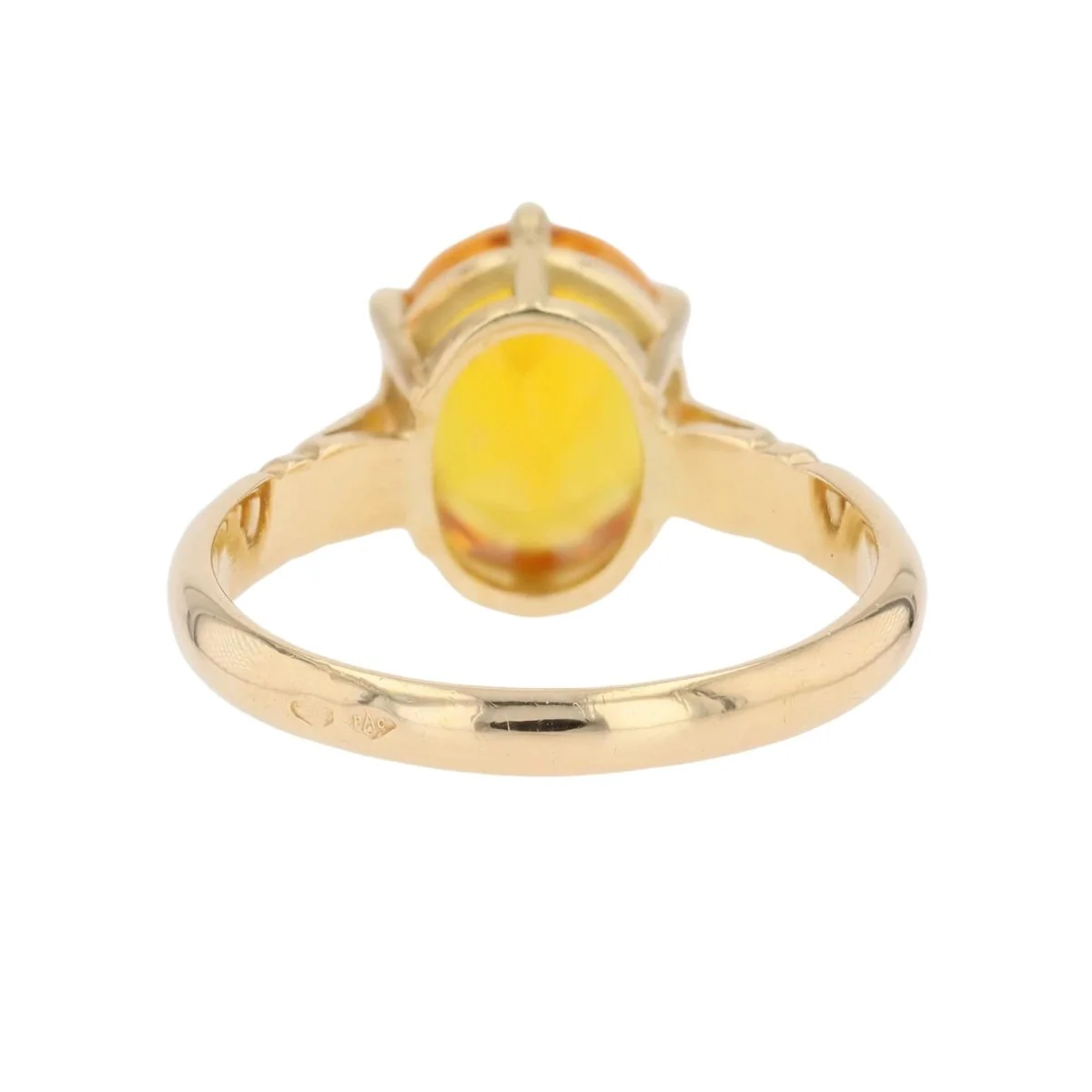 Bague Solitaire en or jaune et citrine - Image 3