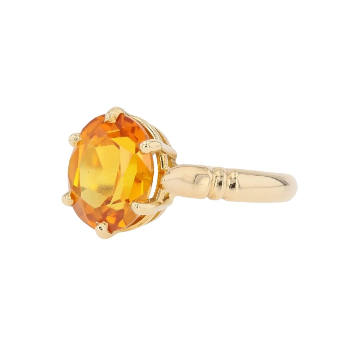 Bague Solitaire en or jaune et citrine - Image 4