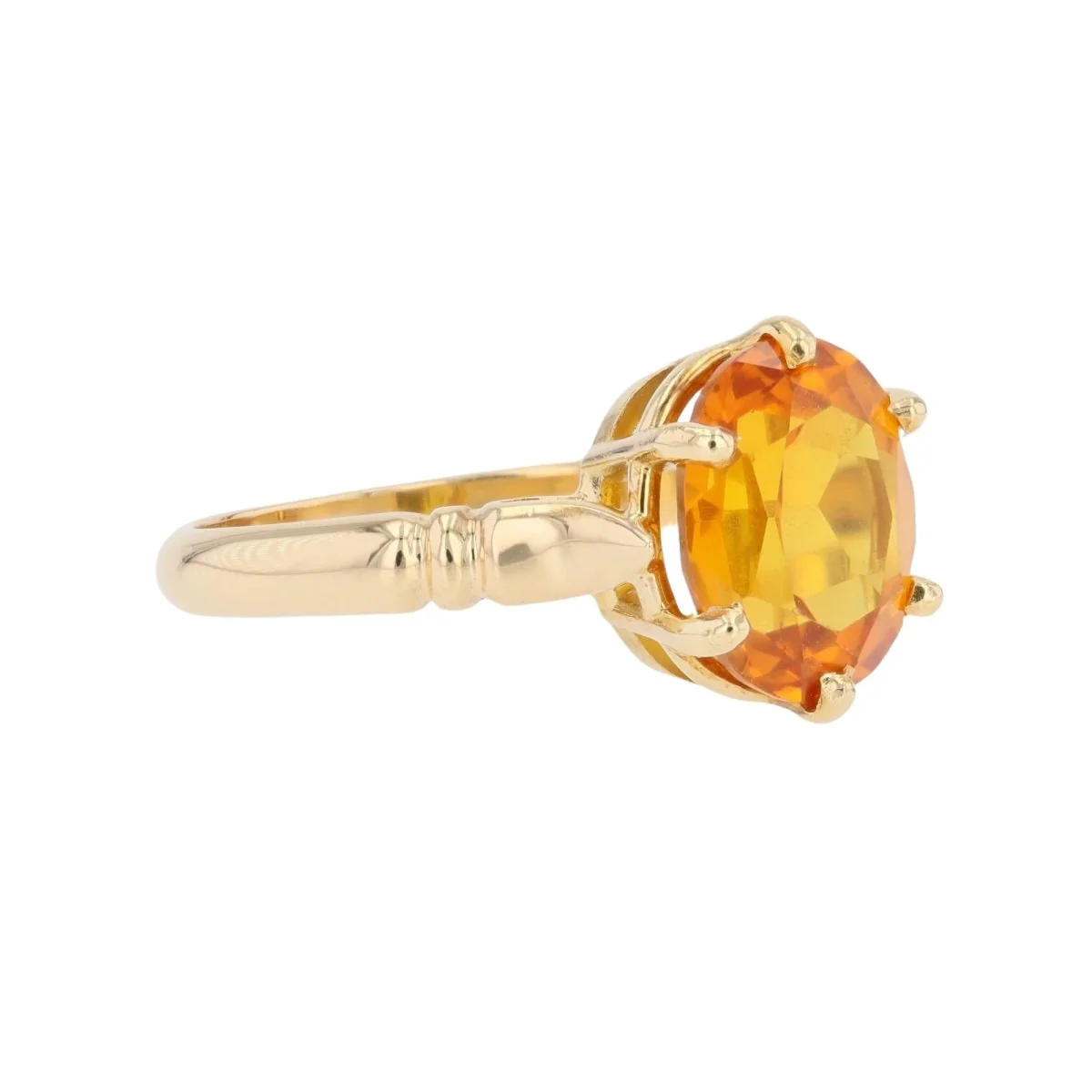 Bague Solitaire en or jaune et citrine - Image 5