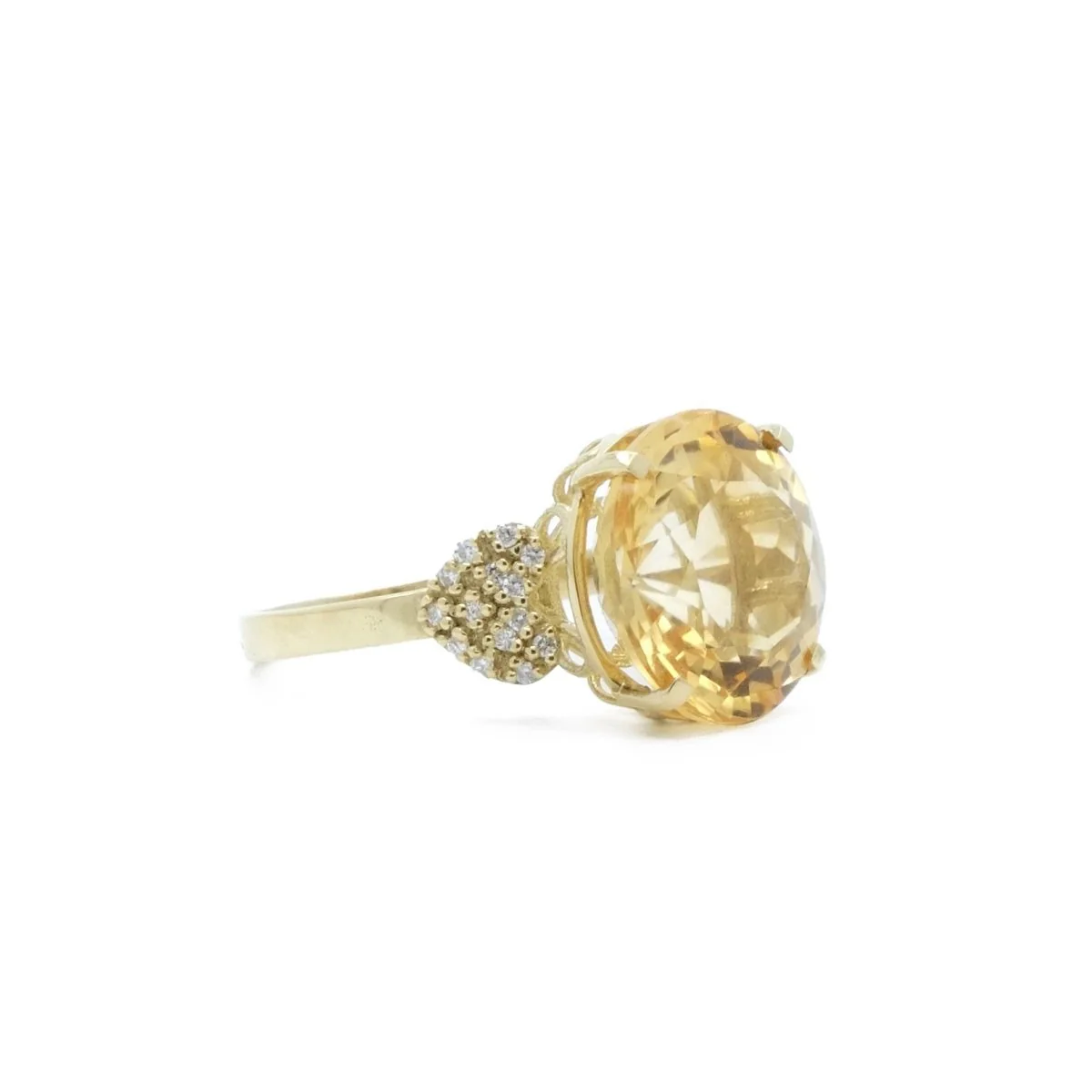 Bague cocktail en or jaune et citrine