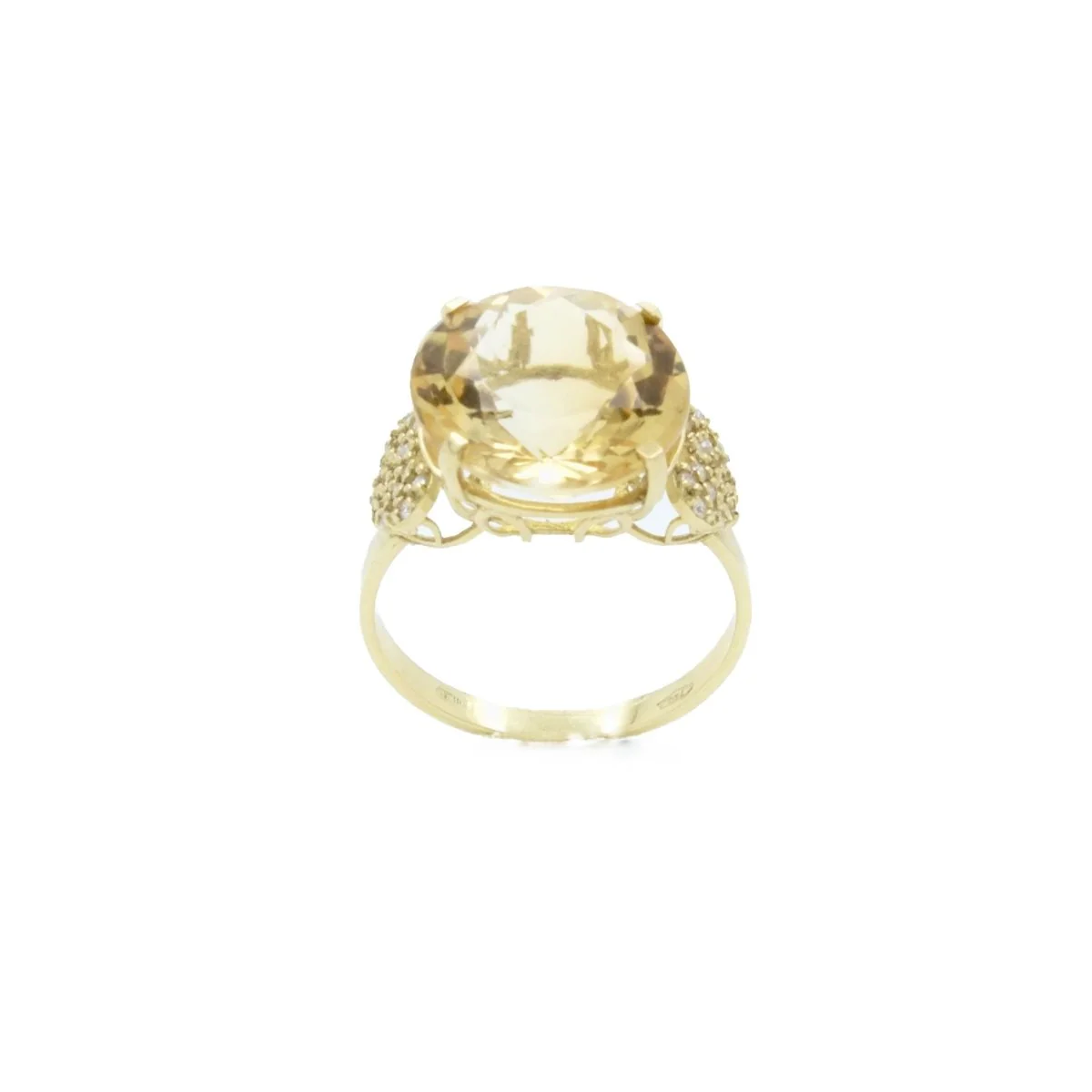 Bague cocktail en or jaune et citrine - Image 5