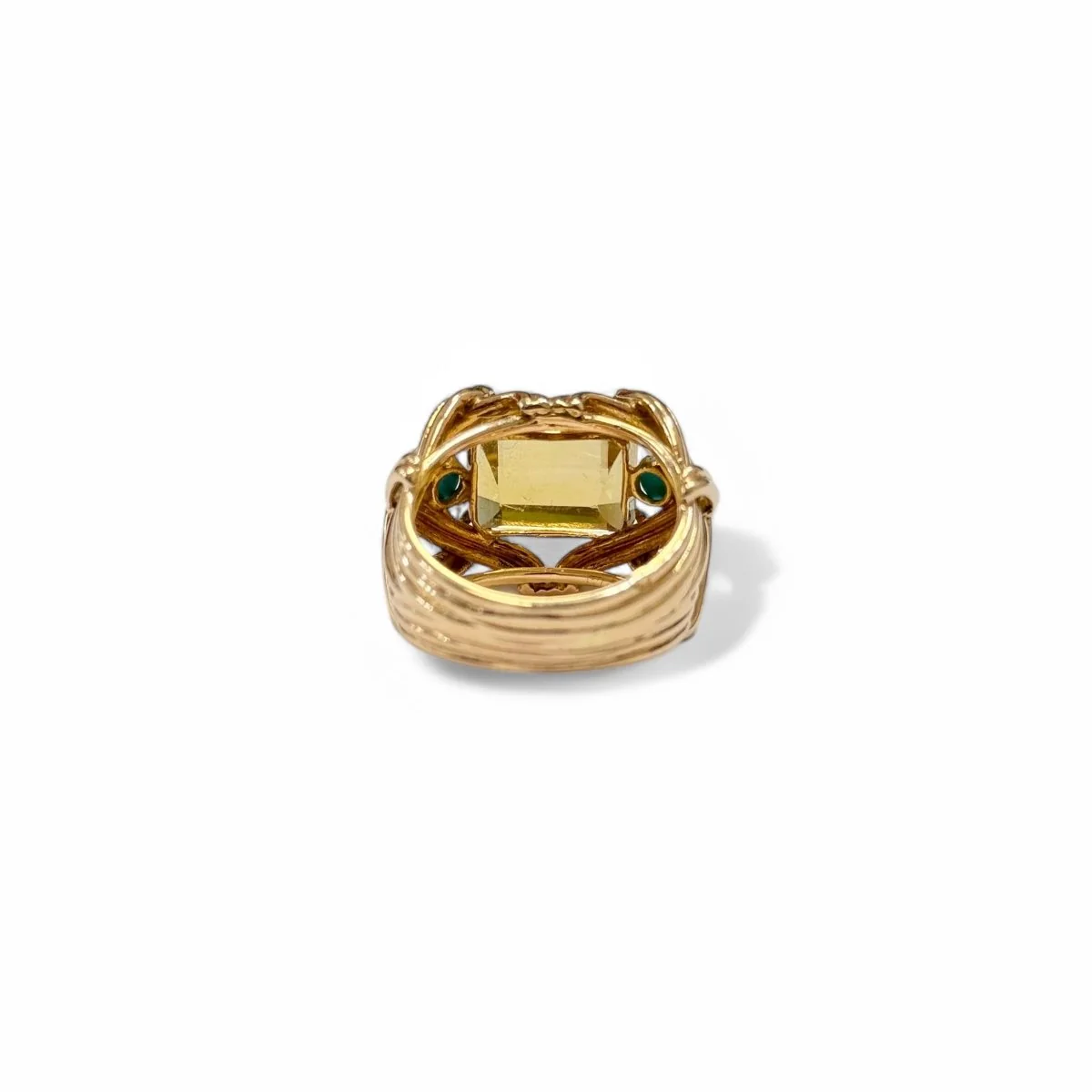 Bague Cocktail en or jaune, citrine et turquoises - Image 4