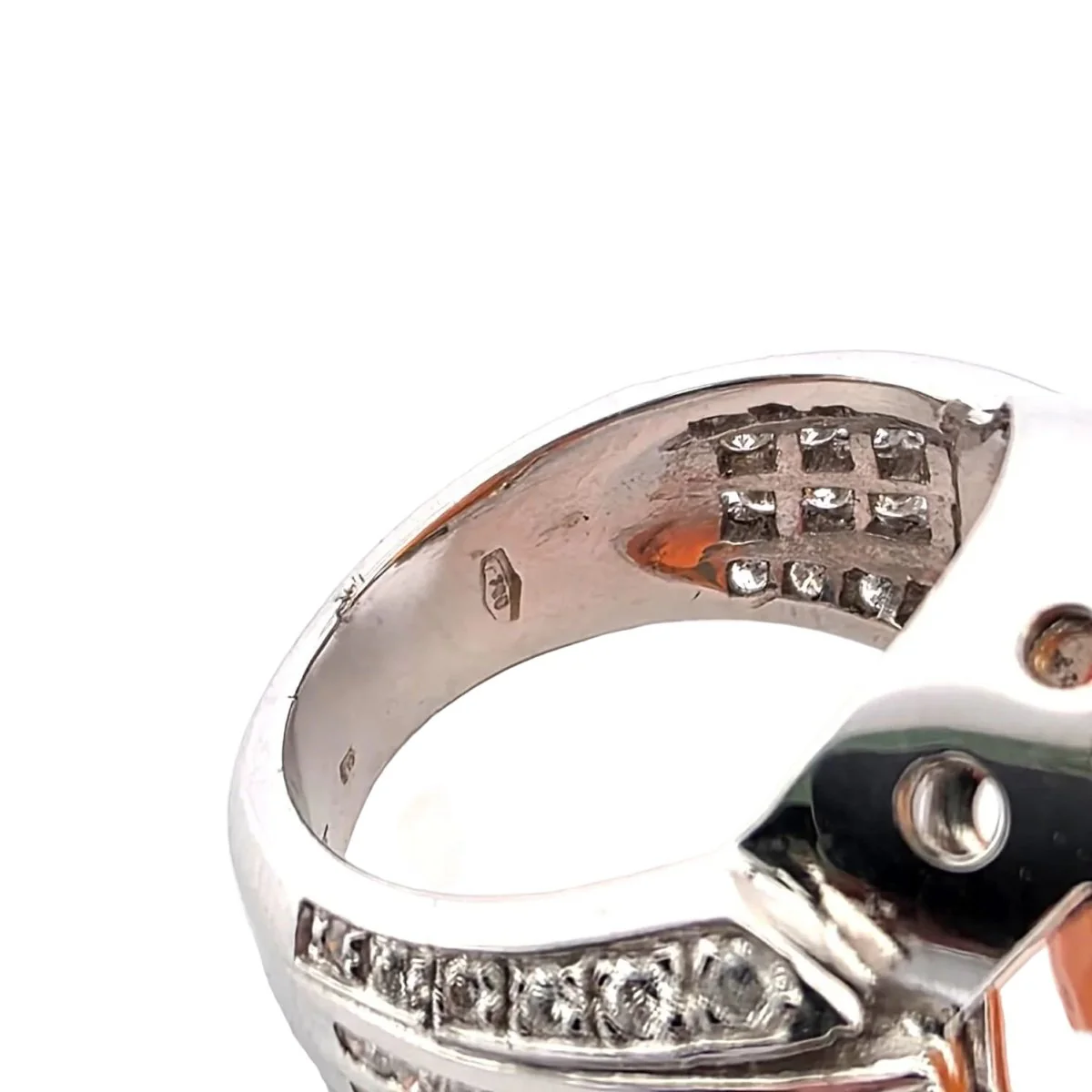 Bague Cocktail en or blanc, opale et diamants - Image 8