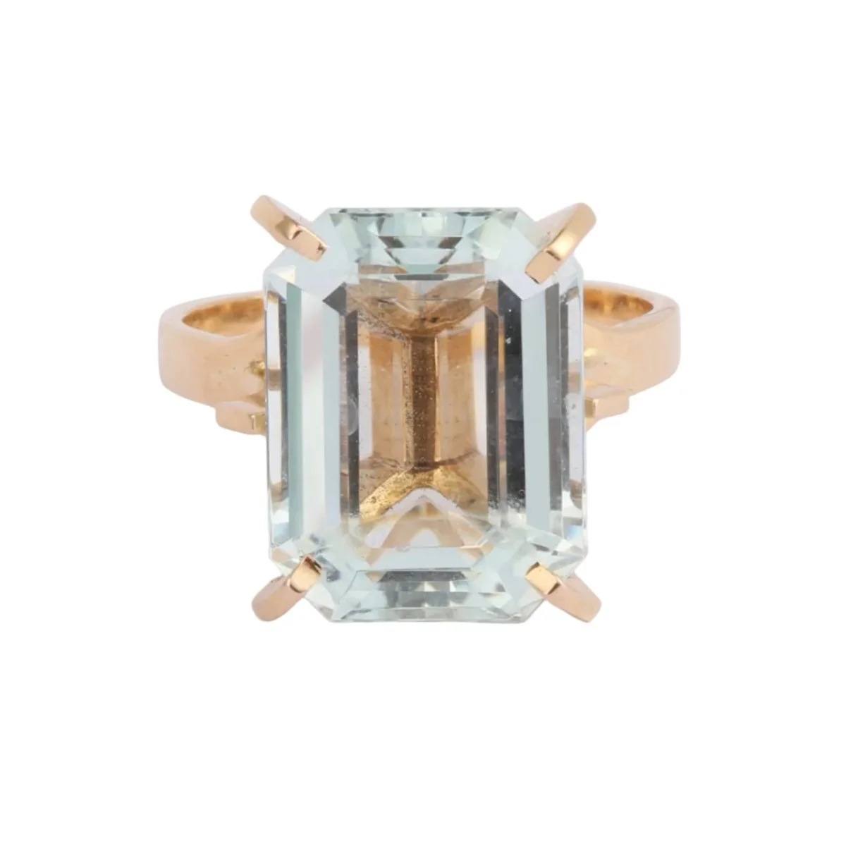 Bague Cocktail en or jaune et aigue-marine