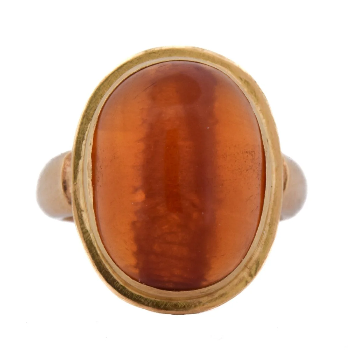 Bague Cocktail en or jaune et ambre