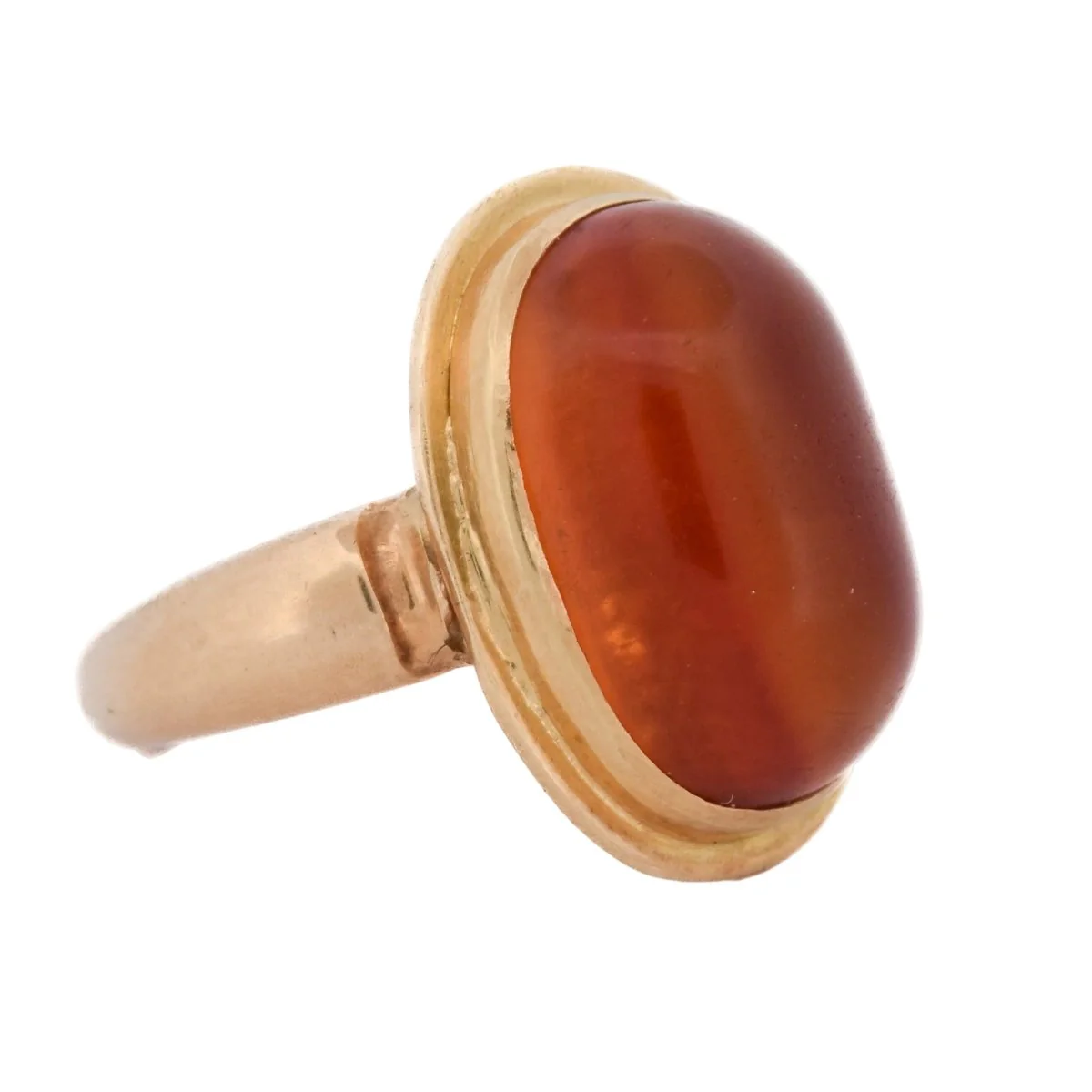 Bague Cocktail en or jaune et ambre - Image 7