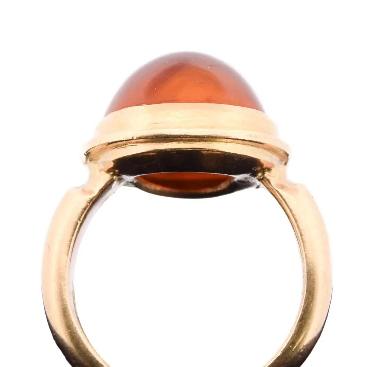 Bague Cocktail en or jaune et ambre - Image 9